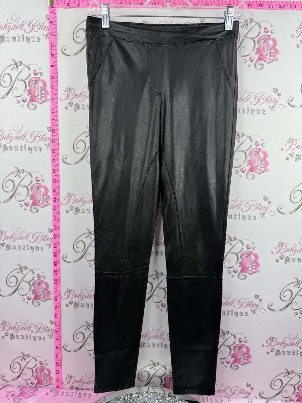 Wilfred leggings tights shiny Black faux Leather Leggings